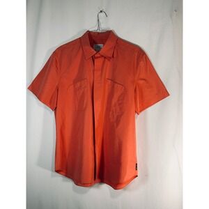 Armani Exchange Mens Orange Short Sleeve Button Down Shirt XL Dual Pocket AX